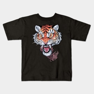 Angry Tiger head Kids T-Shirt